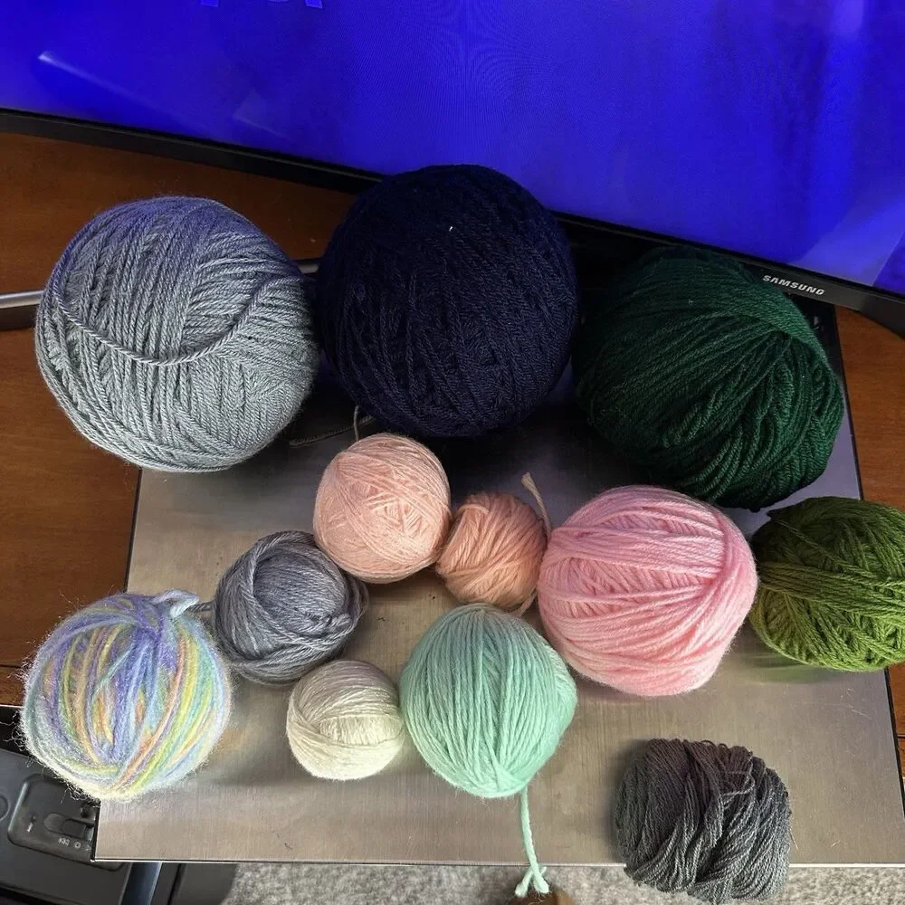 Huge Mixed‎ Lot Of Yarn 30 Skeins Various Brands Colors & Sizes Vintage & Modern